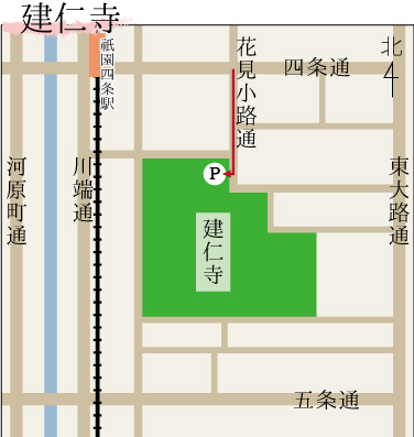 建仁寺の駐車場マップ