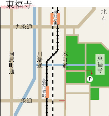 東福寺の駐車場マップ